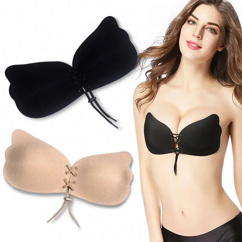 

Bandage Self Adhesive Invisible Strapless Push Up Bra Top sticky Gel Silicone Bracelet Sexy Deep V Bras for Women dropshipping