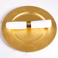 

elegant cheap charger plates13" Gold Plastic round Charger Plates for sale