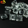 Hot sale artificial gemstone square step cut white piezo crystal quartz stone