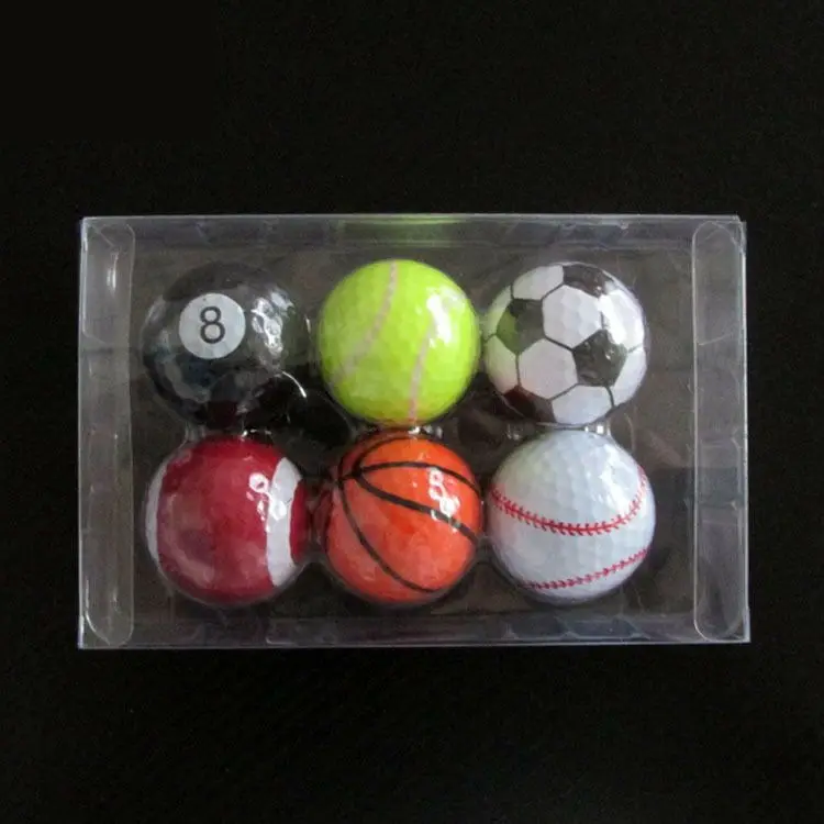 

sport themed golf balls with PVC box packaging