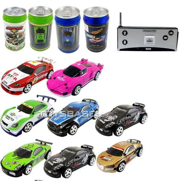 Grebest Mini RC Car,1 Set Micro Remote Control Car with Roadblocks Coke Cans Design Creative Simulation Racing Car Toy Kids Gift Blue One Size 