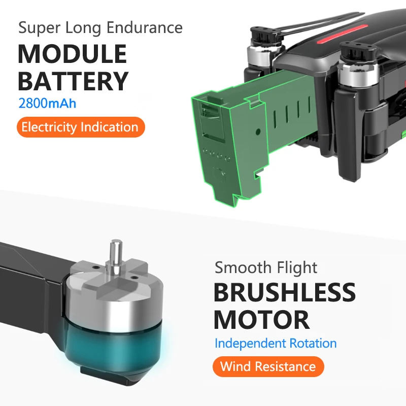 Global Drone Gw198 Professional Fpv Brushless Drone Camera 1080p Follow