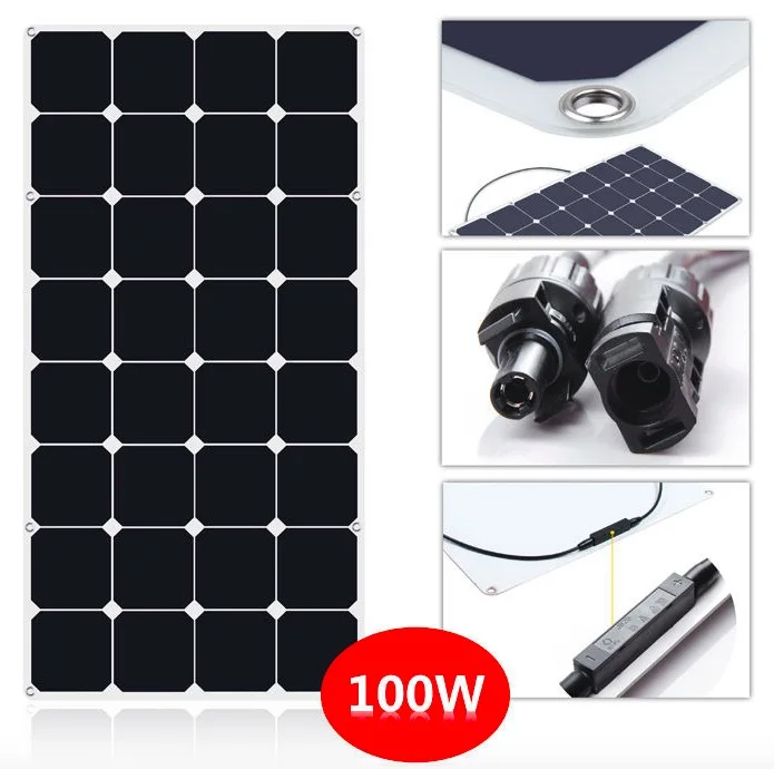 Entire module impermeable lamination coats 100w rv etfe flexible solar panels