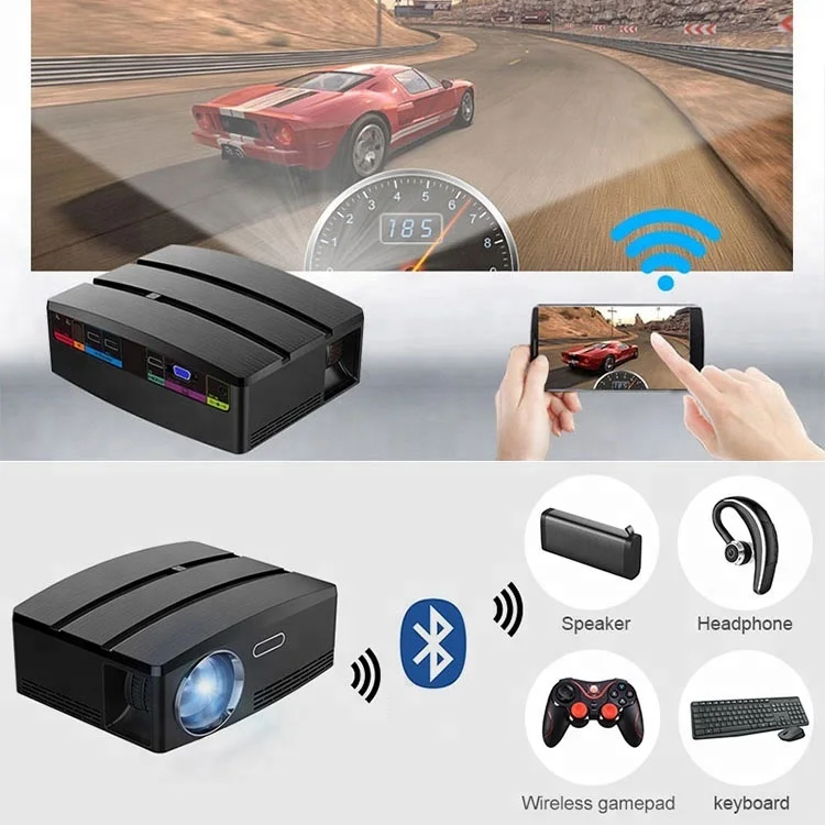 

Mobile Smart Home Theater LED mini pico Beamer LED 4K Projector with Android WiFi