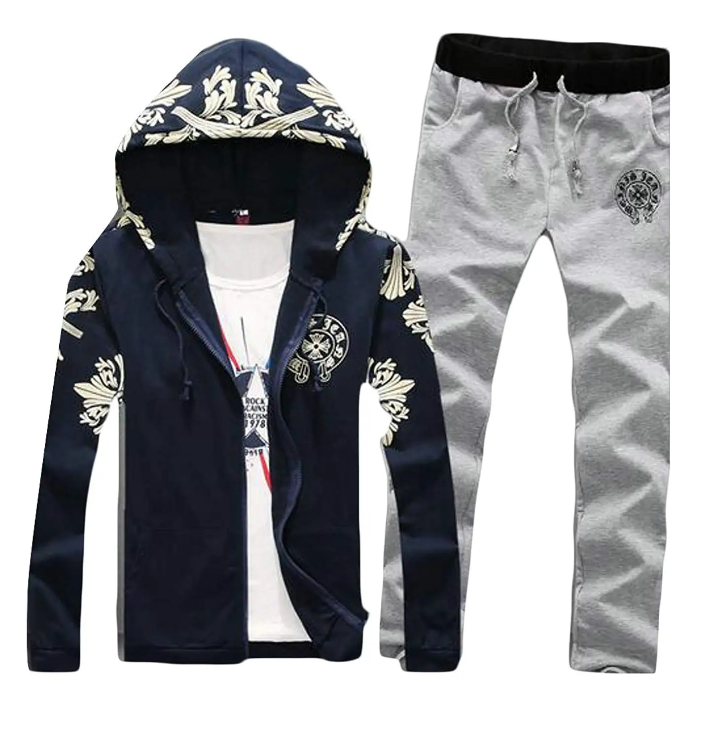 MOUTEN Women Jacket Jogger Pants Letter Print 2 Pcs Jogger Tracksuit