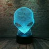 Unique 3D Cartoon Alien Shape Design LED 7 Color Change Table Lamp Home Cafe Bar Decor Child Family Friend New Year Happy Gifts