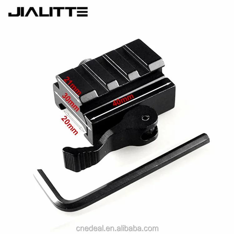 

Jialitte 20mm Extend Quick Release Mount Adapter for Base Mount Scope Hunting 21mm Extension Picatinny Weaver Rail Mount J025, Black