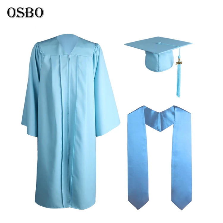 

China custom adult graduation gown toga, Silver, black, red, orange, green, brown, blue