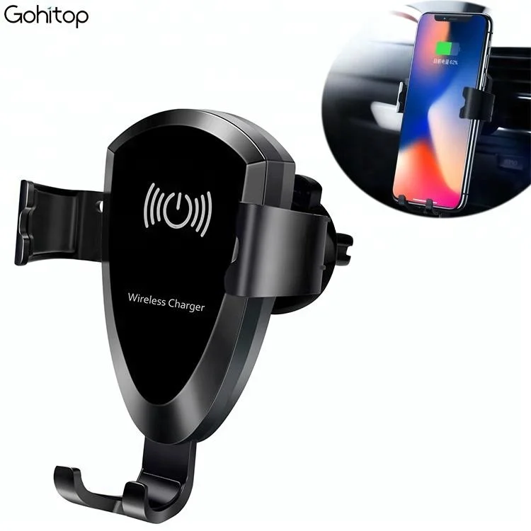 

2019 New Arrivals Air Vent QI Car Mount Wireless Charger, Black