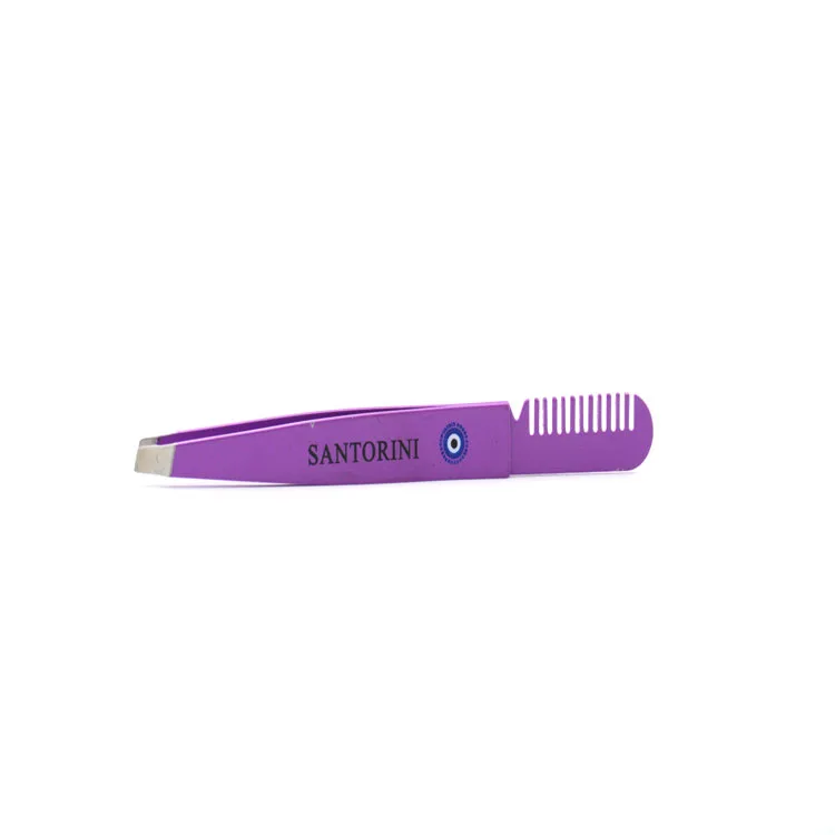 
Customized Color Laser Logo Stainless Steel Durable Eyebrow Tweezer With Comb 