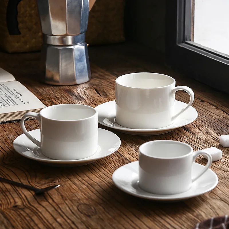 Bone china English afternoon tea coffee cup and saucer with gold rim