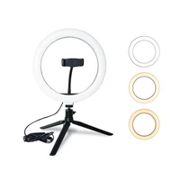 

Mini Tripod 10 Inch LED Dimmable Circle Ring Lamp For Makeup Salon