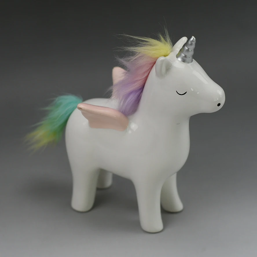 Wholesale Dolomite Animal Shaped Statue Ceramic Unicorn Figurine For