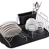 Kitchen metal wire square draining dish plastic rack with plate