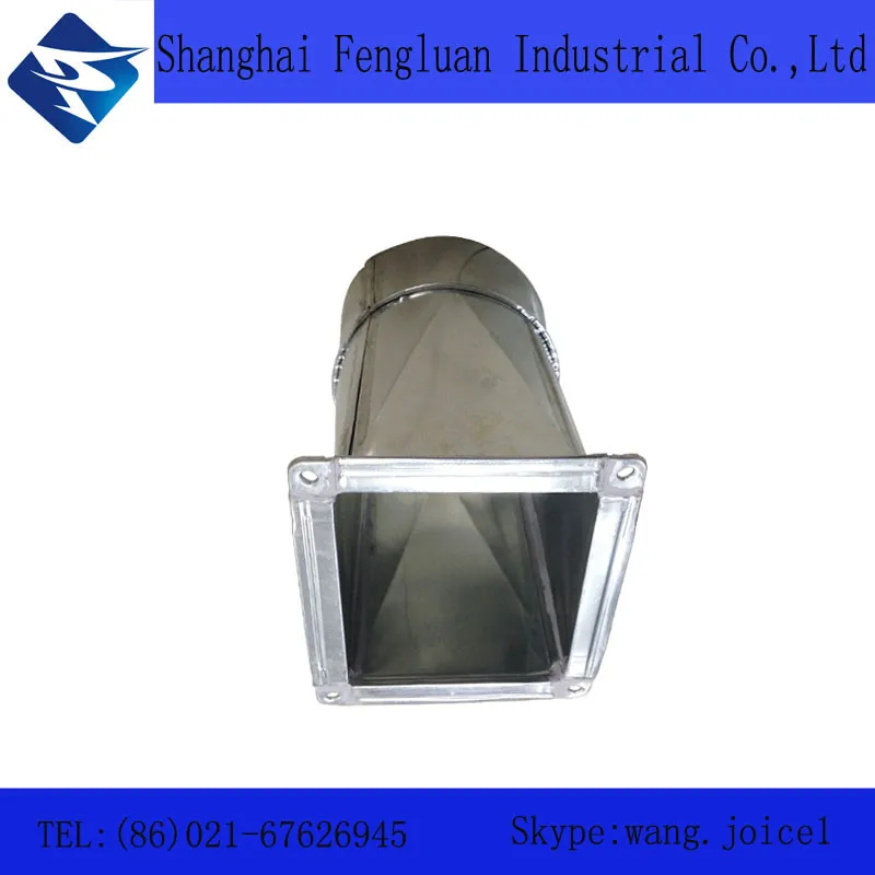 Ventilation system air duct fittings square to round, View square to
