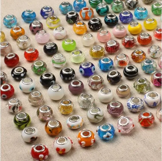 

loely glass bead wholesale handmade murano lampwork glass european beads fit for charm bracelets