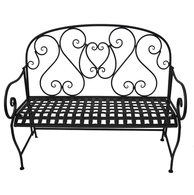 decorative folding metal modern black garden bench cheap