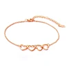 Hot selling heart locking anklets beach foot jewelry