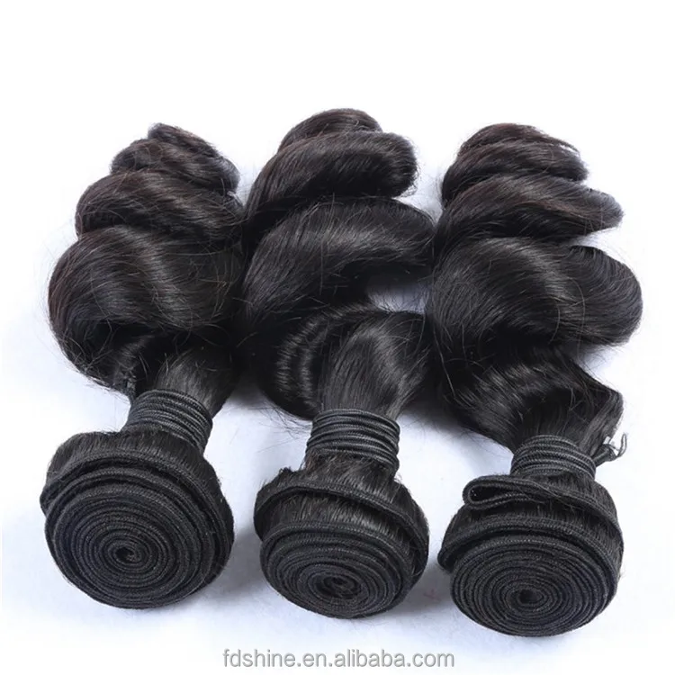 

Natural Black Loose Wave 13x6 Lace Frontal With Human Hair Wefts Virgin Peruvian 3 Hair Bundles, All color available