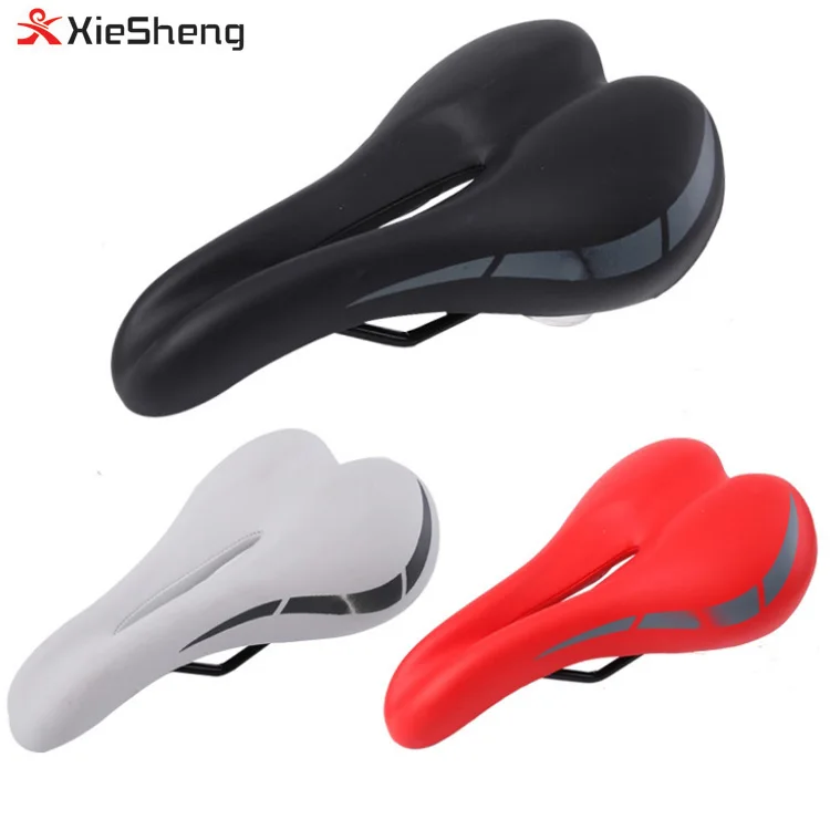 

OEM Comfortable Bicycle Saddle Dual-track Waterproof Bike Cushion PU Leather Bike Seat for Road Mountain Bicycle, Black;white;red