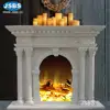 custom design hand carved natural stone pillar fire place