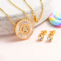 

BAOYAN Personalized 16mm/20mm Clear Quartz Crystal Initial Letter Name Necklace