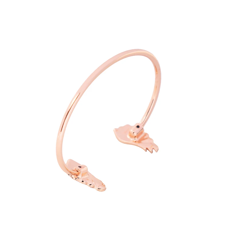 

sl00110c Rose Gold Bangle Jewelry , Crystal Wings Open Bracelet For Girls, As picture