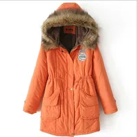 

Ecoparty Womens S-XXXL Warm Fur Collar 13 colors Long Coat Hooded Slim Winter Parka Outwear Jacket