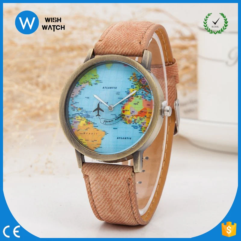 

5130 Hot sell shopping online world map novelty relojes hombre airplane aircraft hand leather strap watch leather watch, Green;pick;black;yellow;blue;red;brown;white etc