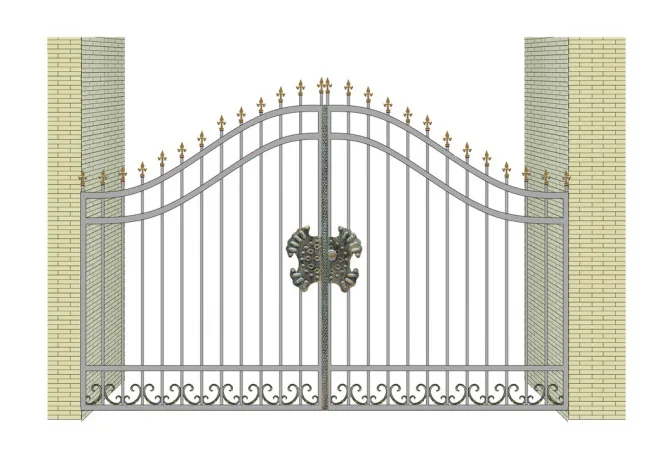 new customized powder-coating fabricated wrought iron gate