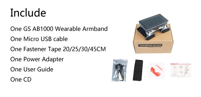 Gereralscan GS AB1000 Wearable Armband with AU Power Adapter Smart Wearable Armband for Sale (GS07)