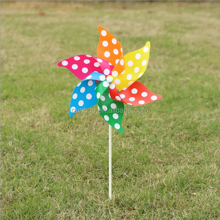 
Promotional 6 blades party garden wedding decoration plastic windmill for kids 