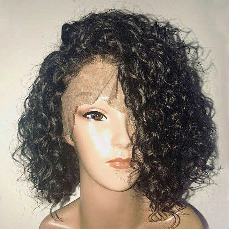 

Top quality 100% Brazilian virgin human hair curly lace front wig with baby hair 130density, N/a
