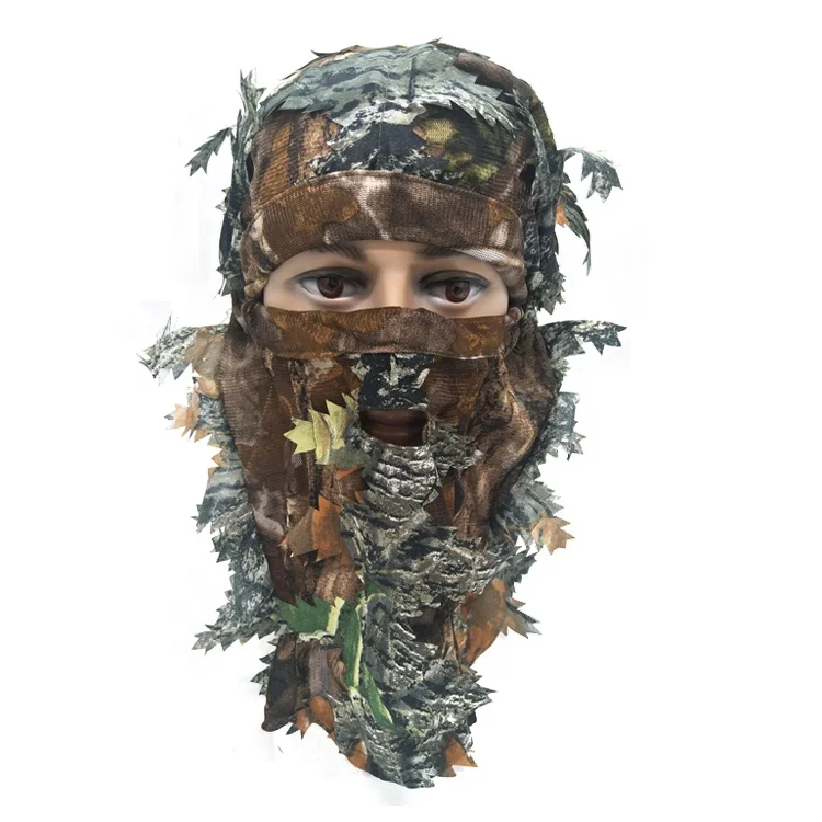 

Outdoor Camouflage Full Face Mask Hunting Full Cover Ghillie Leafy 3D Face Mask