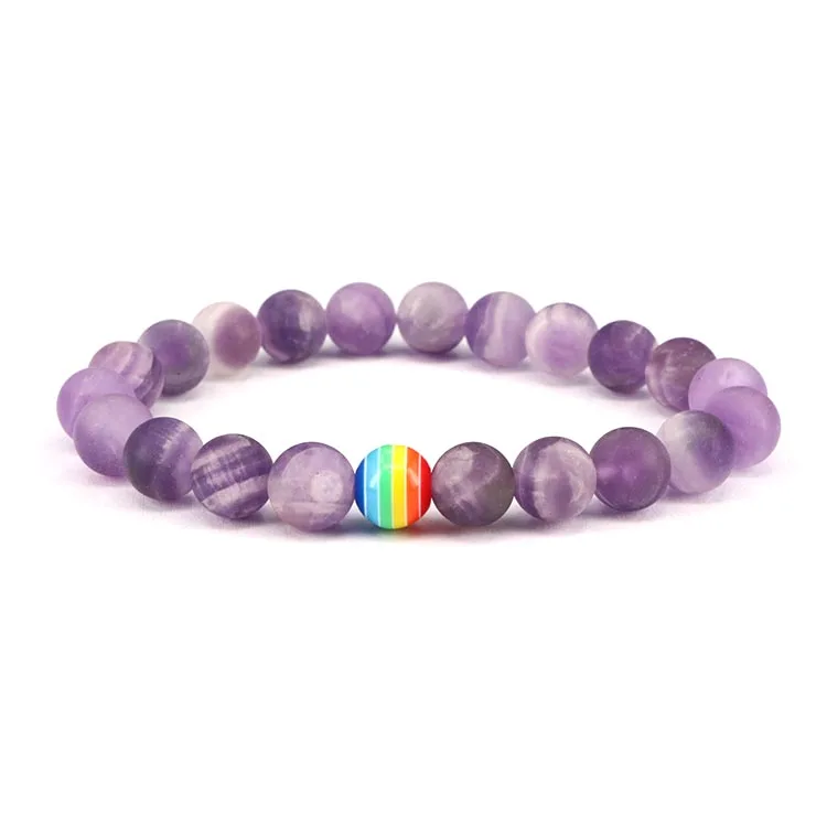 

8mm matte amethyst bracelet amethyst beads jewelry