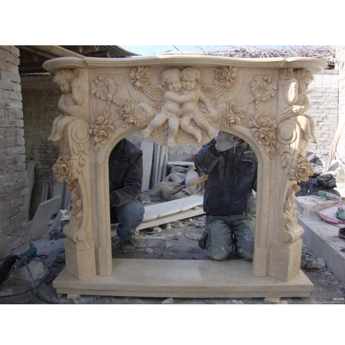 Classical Decoration Stone Marble Angel Fireplace Mantel Buy