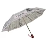 Advertising automatic fashion 3 fold umbrella, full printing fiberglass umbrella frame,transparent umbrella