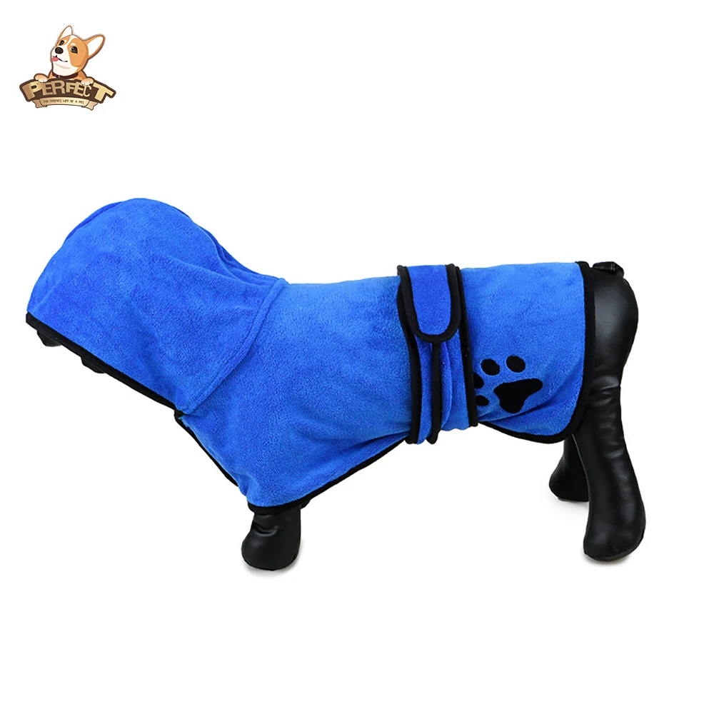 

strong Water-absorbing and warm pet dog bathrobe, Blue