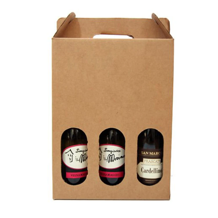 Red Wine Glass Box 2/3/6 Bottle Packaging Gift Beer Carton Custom