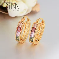 

18 k gold plated fashion women zircon earrings
