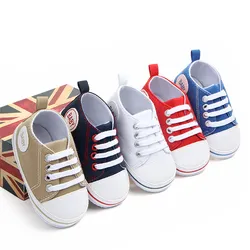 Hot selling anti-slip soft sole cheap canvas baby 