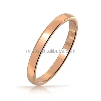  Unisex  Rose  Gold  Plated Tungsten Wedding  Band Ring  2mm 