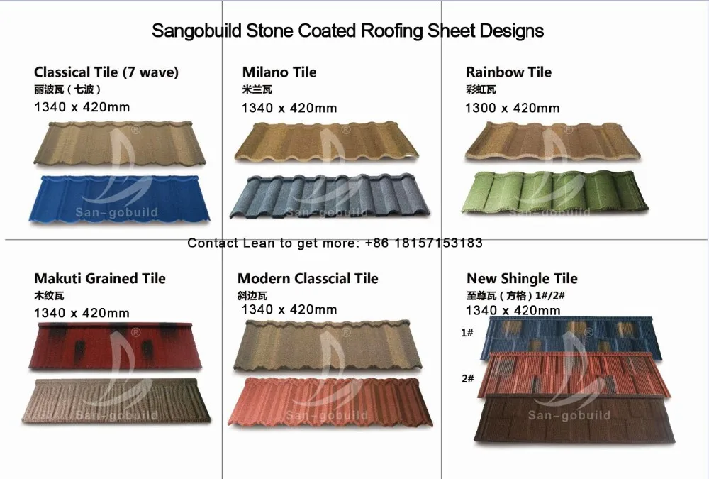 High Quality Roofing Sheet 22 24 26 28 Gauge Thickness Stone Chips