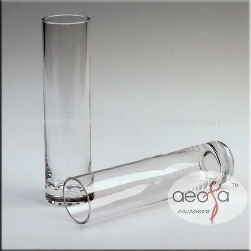 Cheap Round Clear Glass Tube Vase For Flower Arrangements