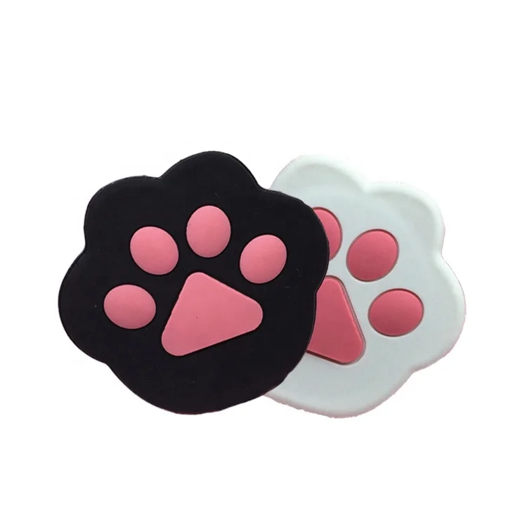 

Plastic foot shape cartoon design one side kids pocket mirror, Black/white