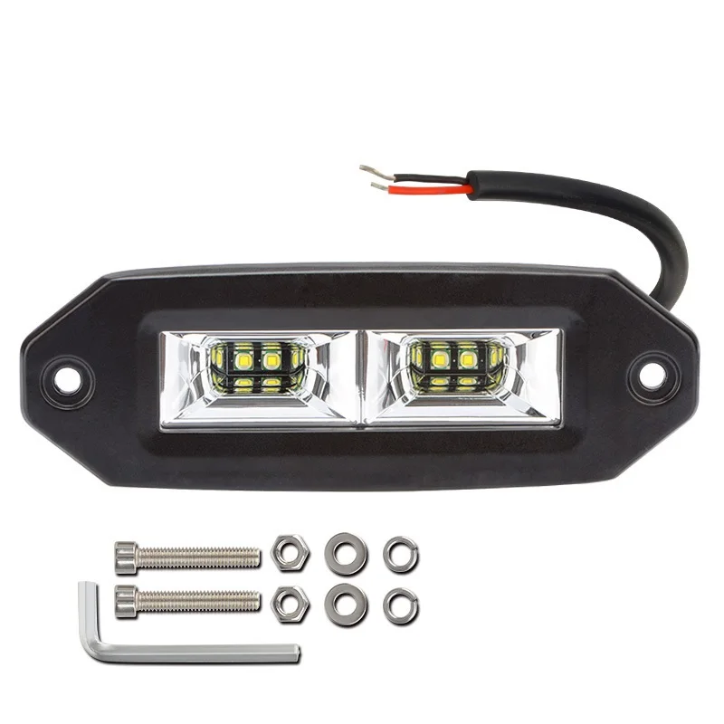 40w led Work Led LED Bar Pods 12v 6000k Spotlight Flood 4x4 Flush Mount Driving Fog Lamp Super Bright Auto Light