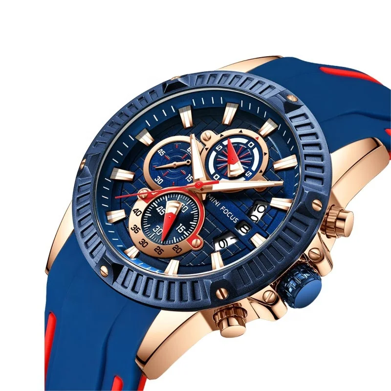 

montre homme chronograph unique special sports watch silicon watch mini focus brand watches men wrist
