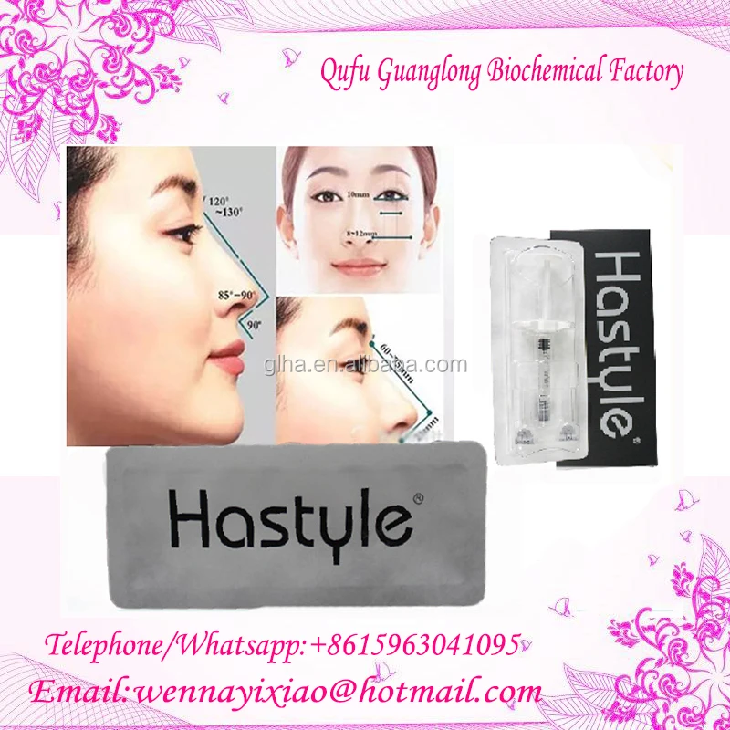 

2ml Qufu Guanglong Ha filler Hastyle cross linked Hyaluronic acid filler Derm Deep, Transparent