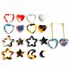 2019 personal customized handmade girl earring colorful acetate heart cat earring resin moon and star earring