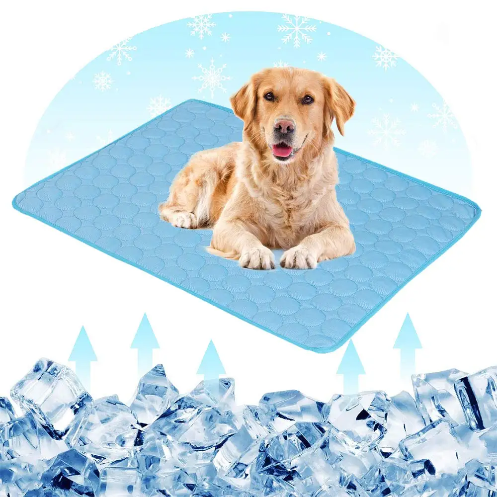 

Dog Cooling Mat Pet Self Cooling Sleep Pad Washable Ice Silk Blanket Waterproof Bottom Reusable Dog Pee Pad for Summer